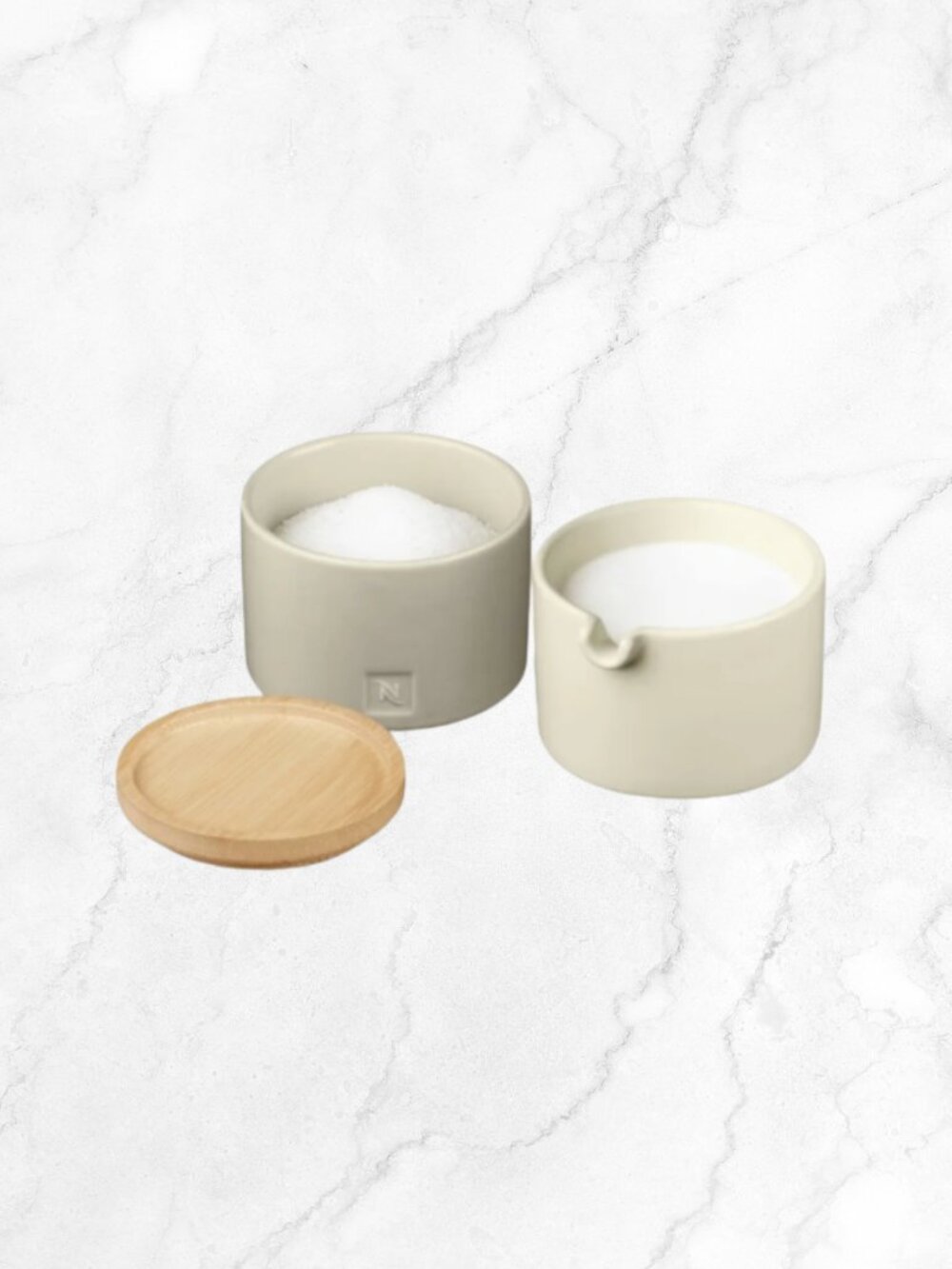 NIB | NESPRESSO Ceramic Sugar and Cream Stackable Serving Set Stoneware